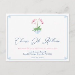 Elegant rosa Orchid Ginger Jar Änderung der Adress Ankündigungspostkarte