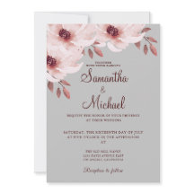 Elegant Rosa Rosa Rostfarbene Blätter Wasserfarben