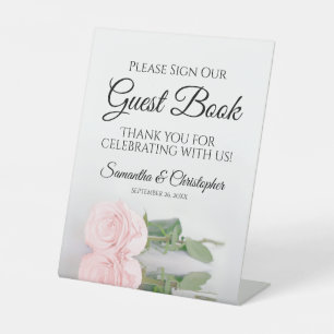 Elegant Rosa Rose Bitte unterschreiben Sie unser G Sockelschild