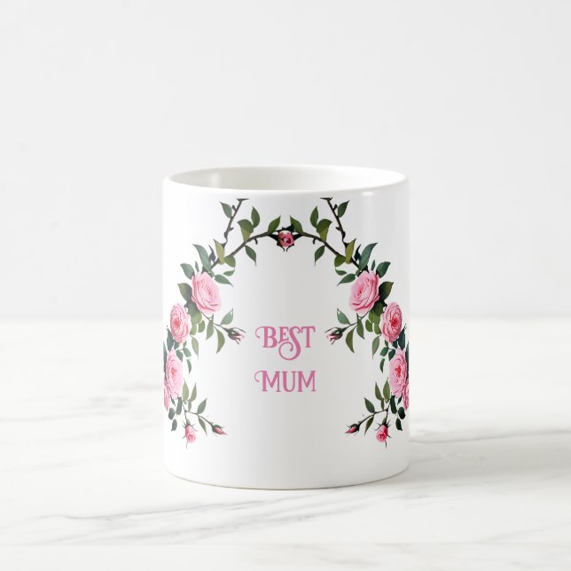 Elegant Rosa Rose Kaffeetasse (Mittel)