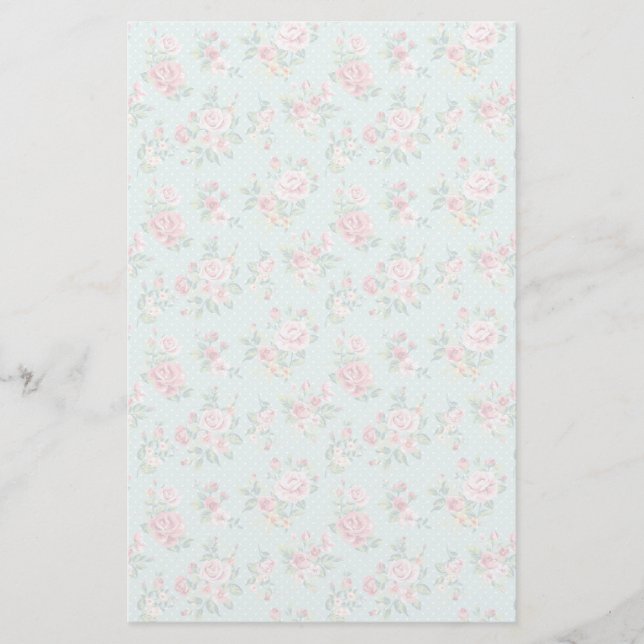 Elegant Rosa Roses Briefpapier (Vorderseite)