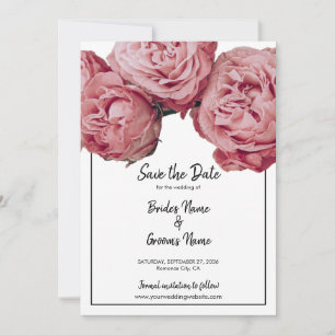 Elegant rosa Roses Wedding speichern das Datum Save The Date