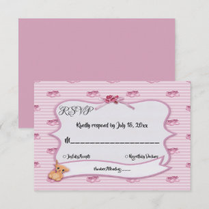 Elegant rosa Trendy Stilvoll Verziert Moderne Hoch RSVP Karte