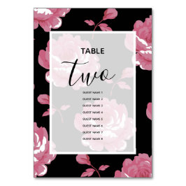 Elegant rosa Vintage Rose Hochzeiten Gästebamen Tischnummer