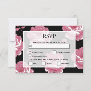 Elegant rosa Vintage Rose Hochzeiten von RSVP-Kart RSVP Karte