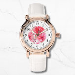 Elegant Rosa Wasserfarbe Floral Stilvolle Chic Fra Armbanduhr<br><div class="desc">Elegante rosa Aquarell Floral Stilvolle Chic Womans Watches mit eleganter rosa Aquarellblüte. Erstellt von Evco Studio www.zazzle.com/store/evcostudio</div>