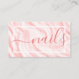 Elegant Rosa Weiße Kalligraphie Name Signature Chi Visitenkarte