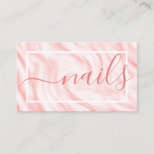 Elegant Rosa Weiße Kalligraphie Name Signature Chi Visitenkarte