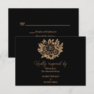 Elegant Rose Bouquet RSVP Karte