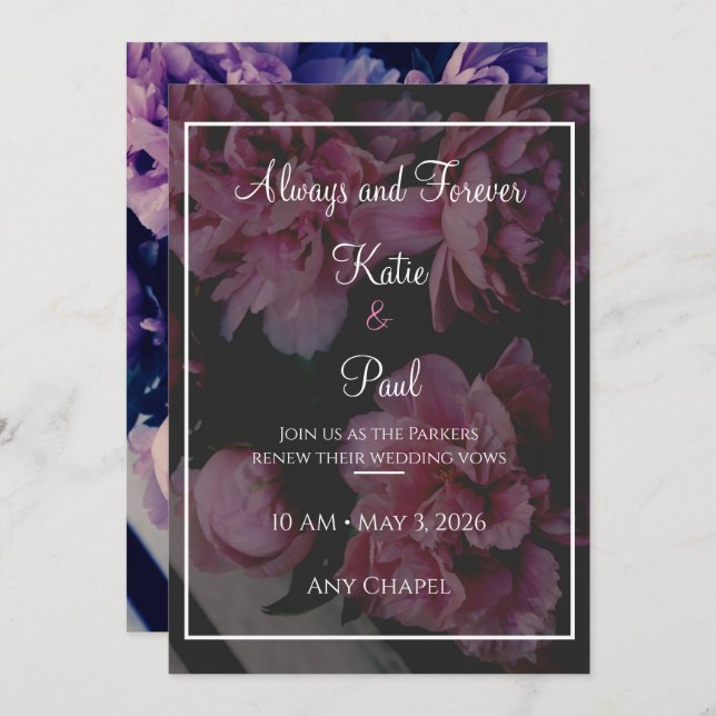 Elegant Rose Flowers Wedding invitation Einladung (Vorne/Hinten)