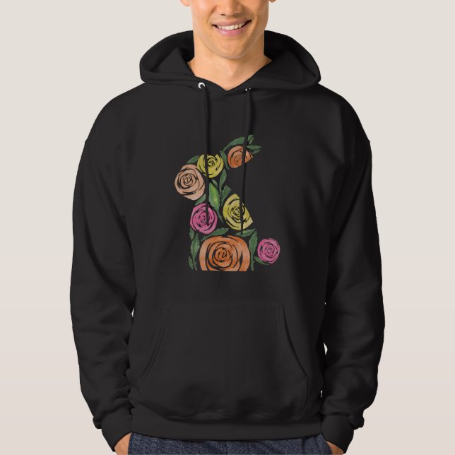 Elegant rose garden Easter Bunny Rabbit matching m Hoodie (Vorderseite)
