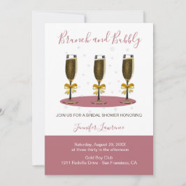 Elegant Rose Gold Brunch and Bubbly Bridal Shower Einladung