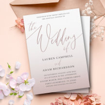 Elegant Rose Gold Calligraphy The Wedding Of