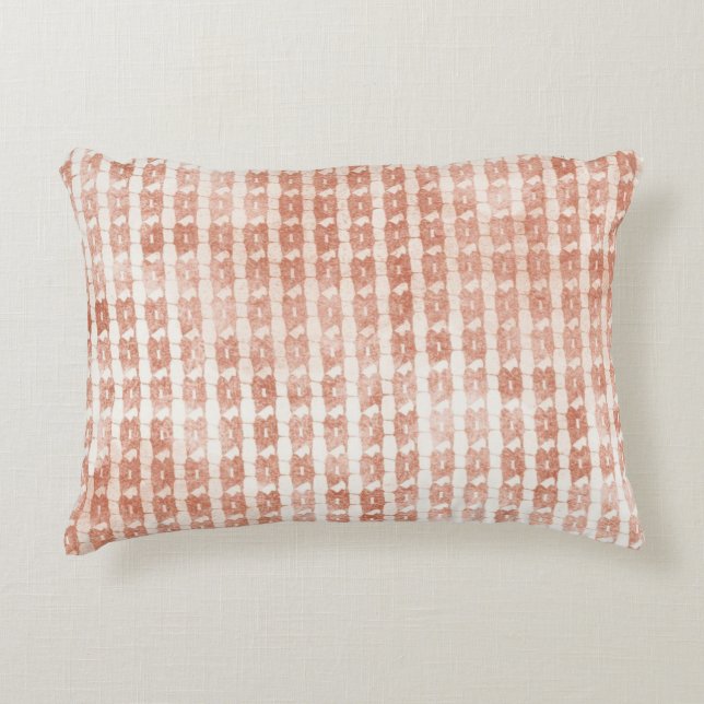 Elegant, Rose Gold Checkered Pattern Dekokissen (Vorderseite)