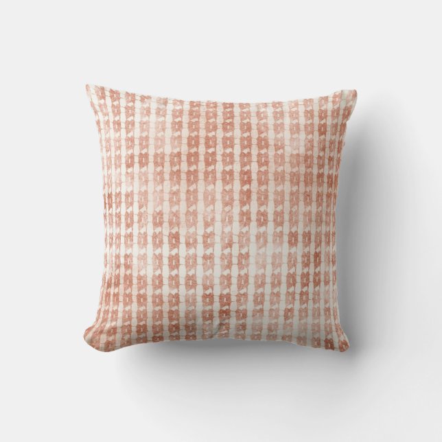 Elegant, Rose Gold Checkered Pattern Kissen (Vorderseite)