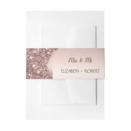 Elegant Rose Gold Glitter Script Einladungsbanderole