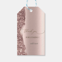 Elegant Rose Gold Glitter Script Geschenkanhänger