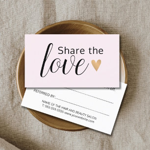 Elegant Rose Gold Heart Beauty Salon Referral
