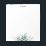 Elegant Rose Gold Leaves Notizblock<br><div class="desc">Bösartige Watercolor and pink gold greenery leaves elegant notepads</div>
