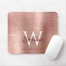 Elegant Rose Gold Monogram Sparkle