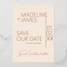 ELEGANT Rose Gold Tan Save the Dates Ankündigungen