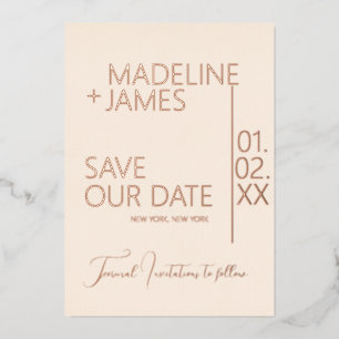 ELEGANT Rose Gold Tan Save the Dates Ankündigungen