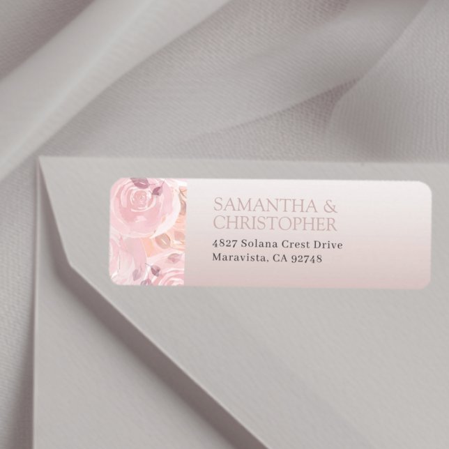 Elegant Rose Gold Wedding Return Address Label (Von Creator hochgeladen)
