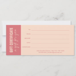 Elegant Rose & Ivory Business Gift Certificate