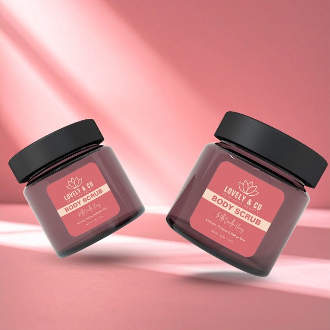 Elegant Rose & Ivory Salon Beauty Product Label  Quadratischer Aufkleber (Von Creator hochgeladen)