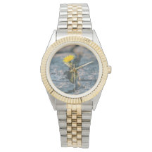 Elegant Rose on Water Two-Tone Ladies Watch