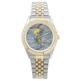 Elegant Rose on Water Two-Tone Ladies Watch Armbanduhr