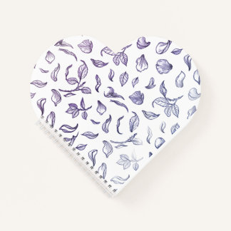 Elegant Rose Petal Line Art Pattern Notebook Notizbuch