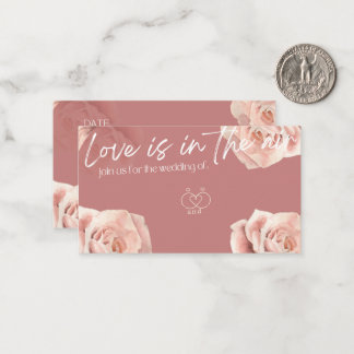 Elegant Rose Wedding invitation-Love is in the Air Mitteilungskarte