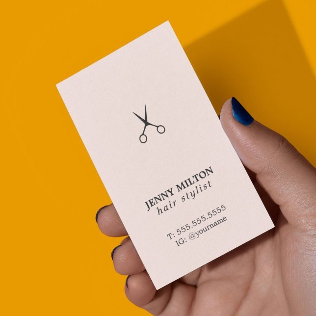 Elegant Rose White Black Scissors Hair Stylist Visitenkarte (Von Creator hochgeladen)