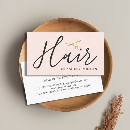 Elegant Rose White Golden Scissors Hair Stylist Visitenkarte