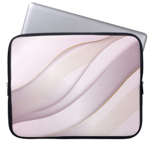 Elegant Rosegold Wavy Lines Texture Laptopschutzhülle