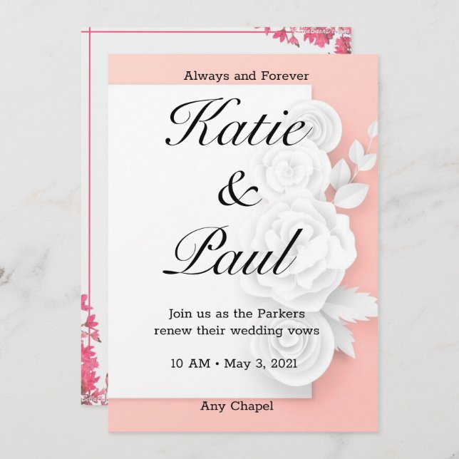 Elegant Roses Hochzeit Einladung (Vorne/Hinten)