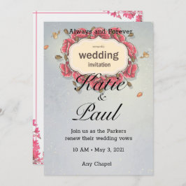 Elegant Roses Hochzeit Einladung