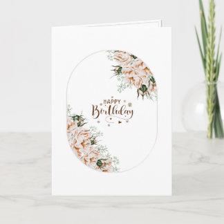 Elegant Roses Watercolor Floral  Birthday Card  Karte