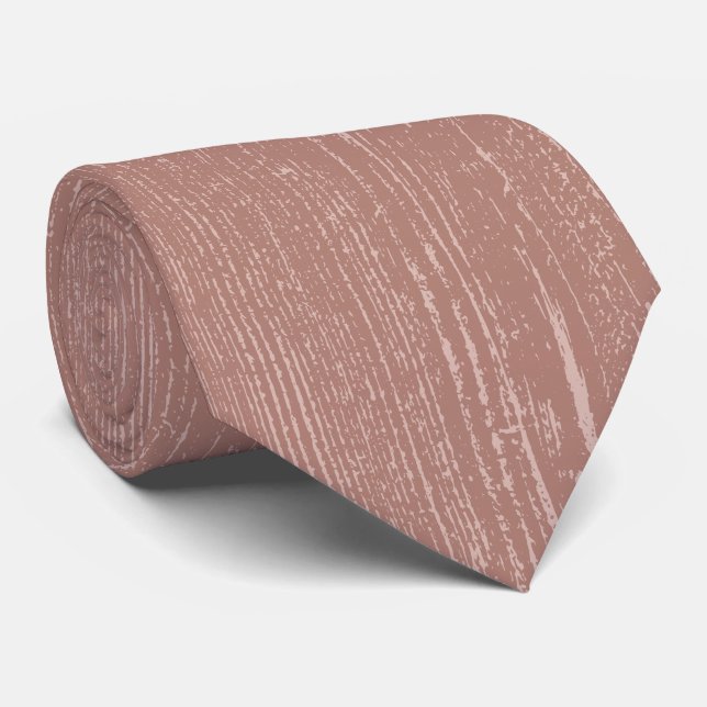 Elegant Rosy Brown Wood Grain Krawatte (Gerollt)