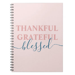 Elegant rot Rosa dankbar dankbar, gesegnet Notizblock