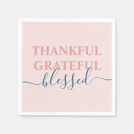 Elegant rot Rosa dankbar dankbar, gesegnet Serviette