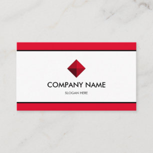 Elegant, rot und weiß visitenkarte