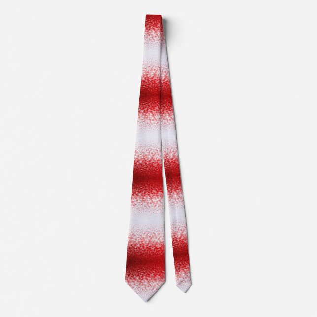 Elegant Rote weiße Schneeflocken Blizzard Neck Tie Krawatte (Vorderseite)