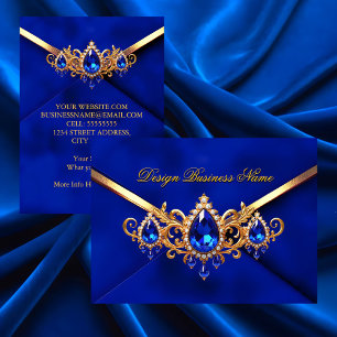 Elegant Royal Blau Gold Juwel Diamanten Edelsteine Visitenkarte