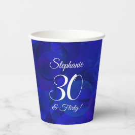 Elegant Royal Blue 30 und Kokette Geburtstagsparty Pappbecher