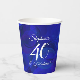 Elegant Royal Blue 40 und fabelhafte Geburtstagspa Pappbecher
