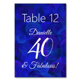 Elegant Royal Blue 40 und fabelhafte Geburtstagspa Tischnummer