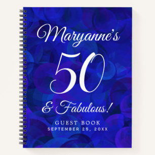 Elegant Royal Blue 50 & Fabulous Geburtstagsparty Notizbuch