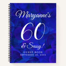 Elegant Royal Blue 60 & Sassy Birthday Party Notizbuch